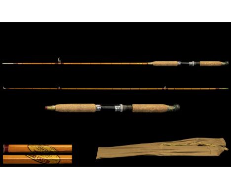 Fishing Interest. Alcocks ' Light caster ' Split Cane Spin Fishing Rod. c.Early 1960's. Used But In Excellent Original Condit