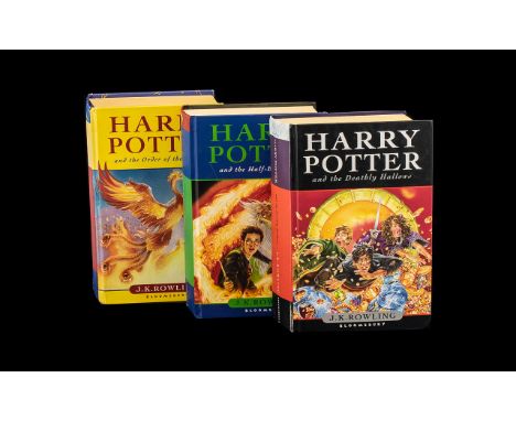 Collection of First Edition Harry Potter Books, Including Rare First Edition of Harry Potter &amp; the Half Blood Prince in h