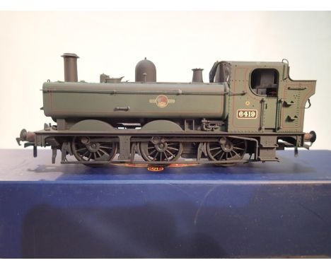 OO scale Bachmann 31-638 Pannier tank, 6419, lined green, late crest, weathered, D.C.C fitted (03), near mint, storage wear t
