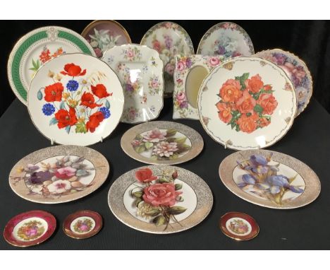 A Royal Albert collector's plate, Elizabeth of Glamis, another Cornfield Poppies; others, three Bradex plates by Davenport; f