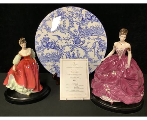 A Royal Doulton figure, Fair Lady HN2832, 18.5cm; a Coalport figure, Emma, for Compton &amp; Woodhouse, CW682, limited editio