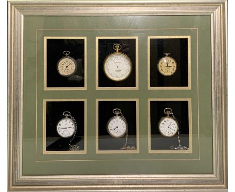 A Pocket aneroid 6cm barometer by J. Pitkin &amp; Co London with silver dial a scale in mat gilt case, contained in a niche, 