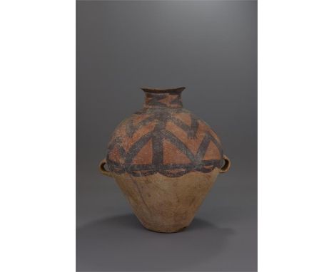 A Chinese Neolithic age painted pottery jar (10th to early 1st millennium BC). 38cm tall  Provenance: From an English private