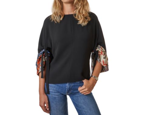 CHRISTIAN DIOR BLACK KIMONO TOPCondition grade A-.Size French 40. 90cm chest, 55cm length. Black kimono style top with wide s