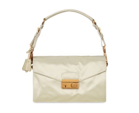 PRADA VINTAGE GREEN SATIN SHOULDER BAGCondition grade A.24cm long, 15cm high. Adjustable (and removable) shoulder strap drop.