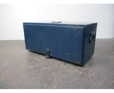 Large vintage engineers metal tool chest, L58 x W27 x H27cms. 