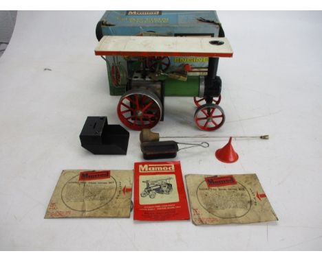 Vintage Mamod traction T.E 1A engine with spare drive and instructions, boxed. 