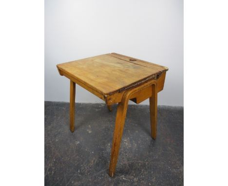 Vintage wooden child's single school desk. 