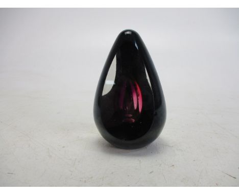 Vintage signed Svaja art glass tear drop sculpture. 