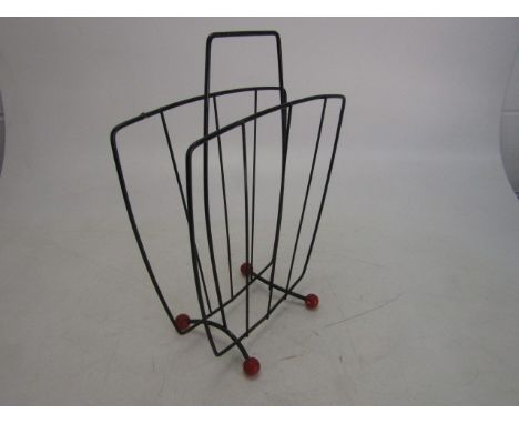 Vintage retro Atomic magazine rack 