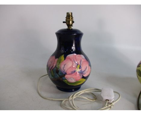Moorcroft cobalt blue Anemone lamp base. 10 inch 