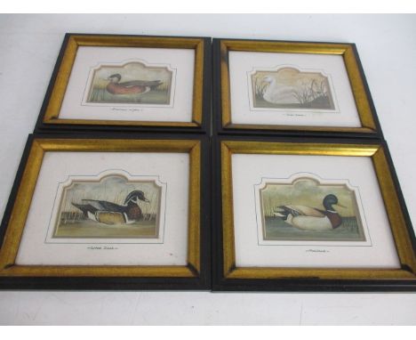 Set of 4 Manuscript ltd series 1394 framed bird prints to include Mallard, snow goose etc. 