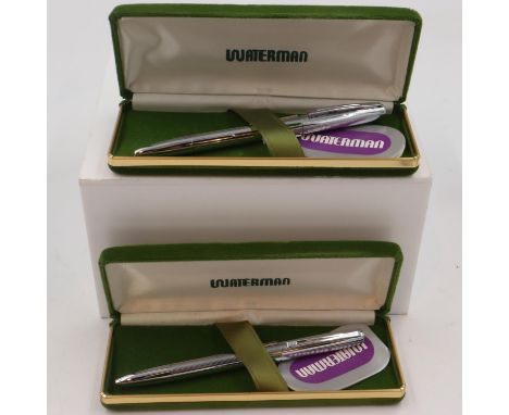 Two new old stock boxed Waterman ballpoint pens, UK P&amp;P Group 1 (£16+VAT for the first lot and £2+VAT for subsequent lots