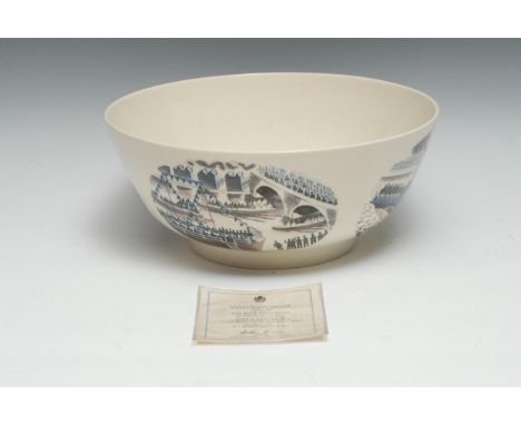 A Wedgwood The Boat Race Bowl, designed by Eric Ravillious, produced in 1975 from the original design by Ravillious commissio