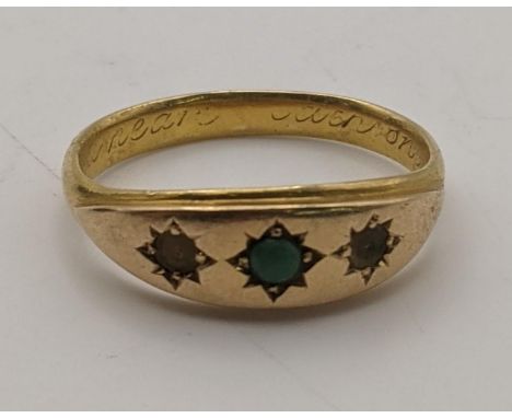 A yellow gold diamond and turquoise ring tested as 18ct size 0½ 3.5gLocation:If there is no condition report shown, please re