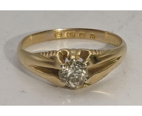 An 18ct gold a diamond ladies solitaire ring size P½, 4.1gLocation:If there is no condition report shown, please request 