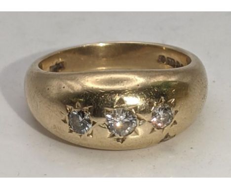 A 9ct gold and diamond gypsy ring size Q 6.5gLocation:If there is condition report shown, please request 