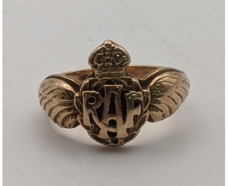 A 9ct gold RAF ring size S, 6.6gLocation:If there is no condition report shown, please request 