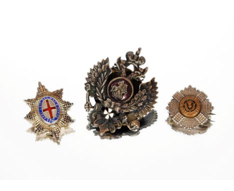 Three silver, white metal and enamel decorated "Order Of The Thistle", in miniature&nbsp;