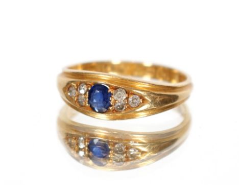 A 18ct gold sapphire and diamond ring