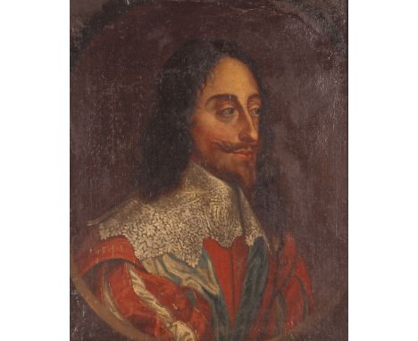 After Van Dyck , pair of portrait studies of King Charles I and Henrietta Maria, unsigned oils on re-lined canvas, 38cm x 29c