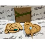 40 X BRAND NEW BAMBOO SUCTION PLATES IN VARIOUS DESIGNS R5.4/5.5