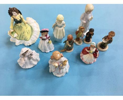Various figures including;  Hummel, Royal Worcester, Royal Doulton etc. (11)
