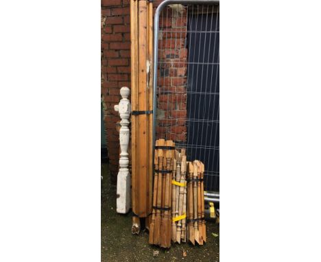 Quantity of spindles and a handrail