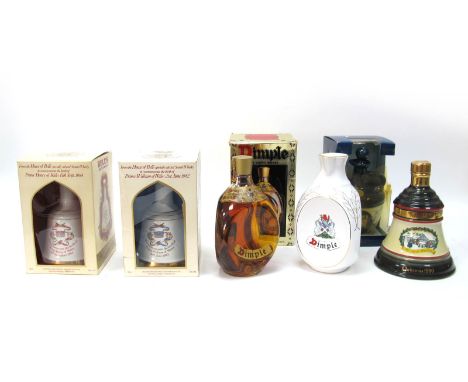 Whisky - Two Bell's Royal Commemorative Bell Decanters, 50cl, 40% Vol., boxed; John Haig &amp; Co Dimple Whisky, 26 2/3 Fl. O