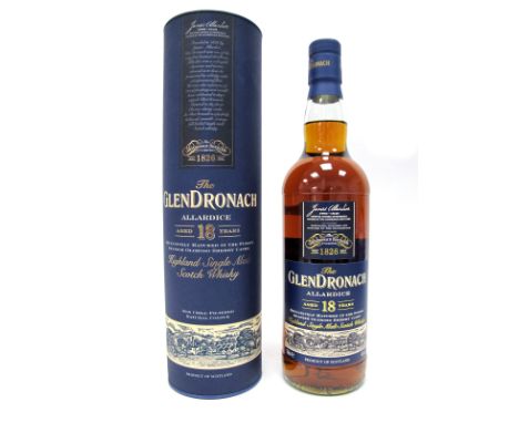 Whisky - The Glendronach Allardice Single malt Scotch Whisky Aged 18 Years, 700ml, 46% vol., with carton.