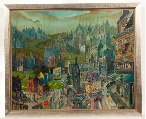  EDWARD CHISNALL, MEMORY IS A HUNTING HORN oil englazed on canvas, signed and dated 2001 80cm x 100cm Framed, and under glass