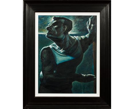  * PETER HOWSON OBE, THE COLD MOON oil on board, signed 100cm x 75cm Framed and under glass 