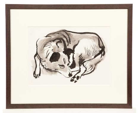  * ALBERTO MORROCCO OBE RSA RSW RP RGI LLD D Univ (SCOTTISH 1919 - 1998), BOW WOW Indian ink on paper 25cm x 35cm Mounted, fr