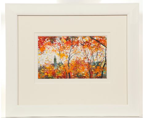  BRYAN EVANS, AUTUMN LIGHT - KELVINGROVE PARK watercolour on paper, signed 15cm x 24cm Mounted, framed and under glass 