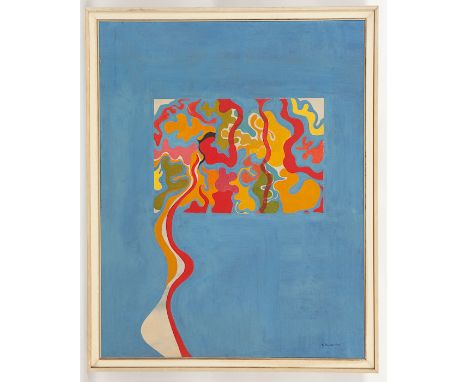  * KEN PALMER (SCOTTISH 1944 - 2009), TAPESTRY oil on canvas, signed 96cm x 76cm Framed 