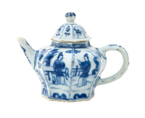 Kangxi Period, depicting Chinese ladies in garden and floral decors, 12 cm. tall, chip.