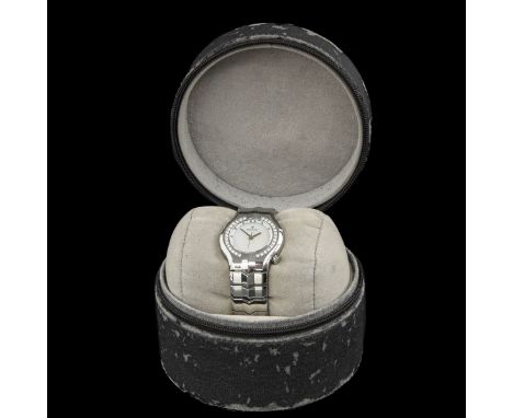 Tag Heuer, model Alter Ego, set with 30 diamonds, total ca. 0.50 ct., VVS, mother-of-pearl dial, case diameter 29 mm., comple