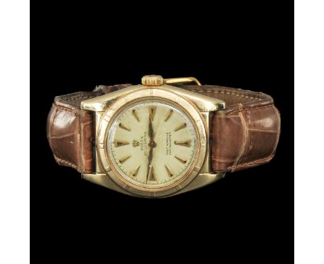 Rolex, Oyster Perpetual, bubble back, 14 carat gold case, ref. no. 5015, case number 644847, self winding, chronometer, ca. 1