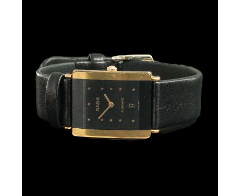 brand Rado, model Florence, with a date window at 6 o'clock, case length 29 mm., on leather strap