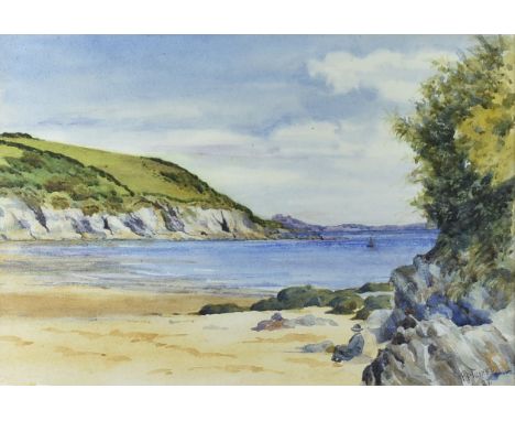 R F Turney, four watercolours, coastal, church and landscapes