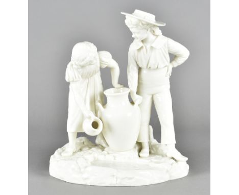 A Royal Worcester figure group, water carriers, impressed verso Hadley, having impressed and printed marks to base, 1046, 24 