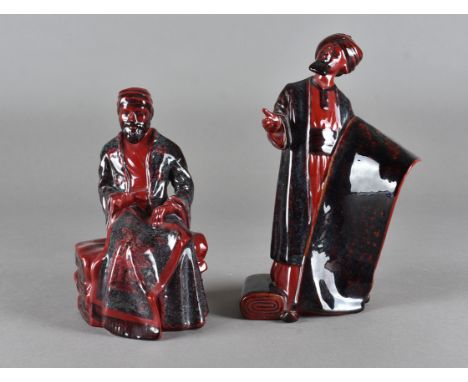 A Royal Doulton flambé figure, the carpet seller, HN 3227, together with another carpet seller HN 2776 (2)Overall in very goo