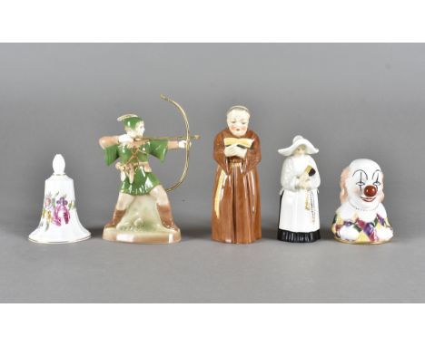 A collection of Royal Worcester Candle Snuffers, including two limited edition examples Robin Hood 9/250 specially commission