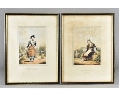 A set of twelve National Ball Costume prints, published by R Ackermann, 1831, framed and glazed