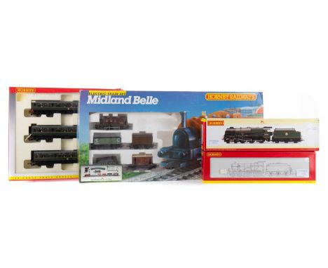 TWO HORNBY 00-GAUGE LOCOMOTIVES AND TWO FURTHER SETS,comprising R2628 BR 4-6-0 Royal Scot Class 7P 'Black Watch', R2183A BR 4