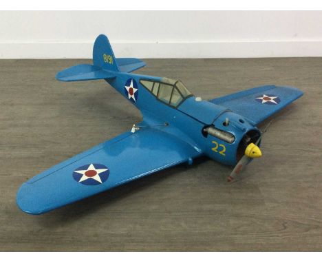 TWO SCRATCH BUILT GLIDERS,both pin light blue livery, the larger with pilot and 91cm long, 110cm wide (2)Condition report: Bo