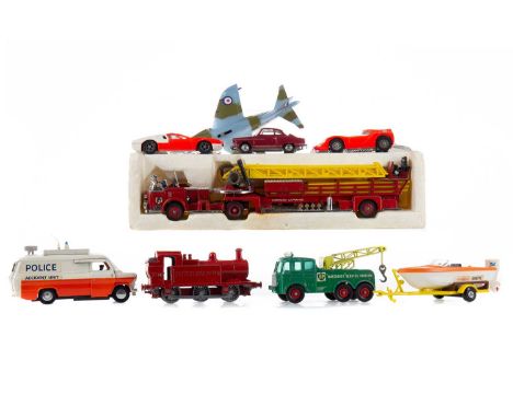 COLLECTION OF DIE-CAST MODEL VEHICLES,including Corgi Aerial Rescue Truck and two Cooper Maserati racing cars, Dinky Ford Tra