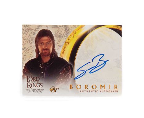 THE LORD OF THE RINGS TOPPS MOVIE TRADING CARD GAME,an Authentic Autograph card for Sean Bean as Boromir