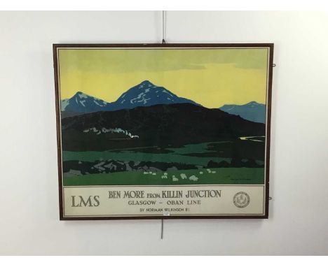 AMENDED - ORIGINAL LMS BEN MORE FROM KILLIN JUNCTION RAILWAY POSTER,after Norman Wilkinson, 'From the L.M.S. Carriage Window 