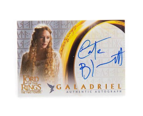 THE LORD OF THE RINGS TOPPS MOVIE TRADING CARD GAME,an Authentic Autograph card for Cate Blanchett as Galadriel